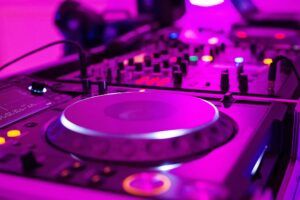 Grand Rapids party rentals will include DJ functions, (as seen on the turntables), lighting, karaoke, and other sound equipment.
